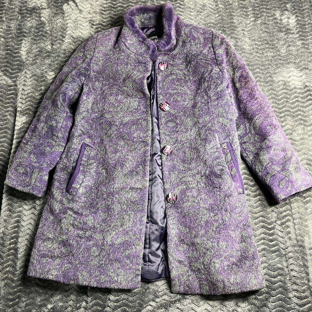 Ceria Woman Coat Button up purple/gray